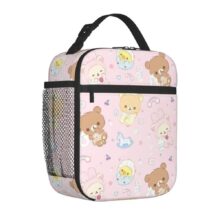 Kawaii Cartoon Rilakkuma With Friends Insulated Lunch Bag Kawaii Cartoon Rilakkuma With Friends Insulated Lunch Bag