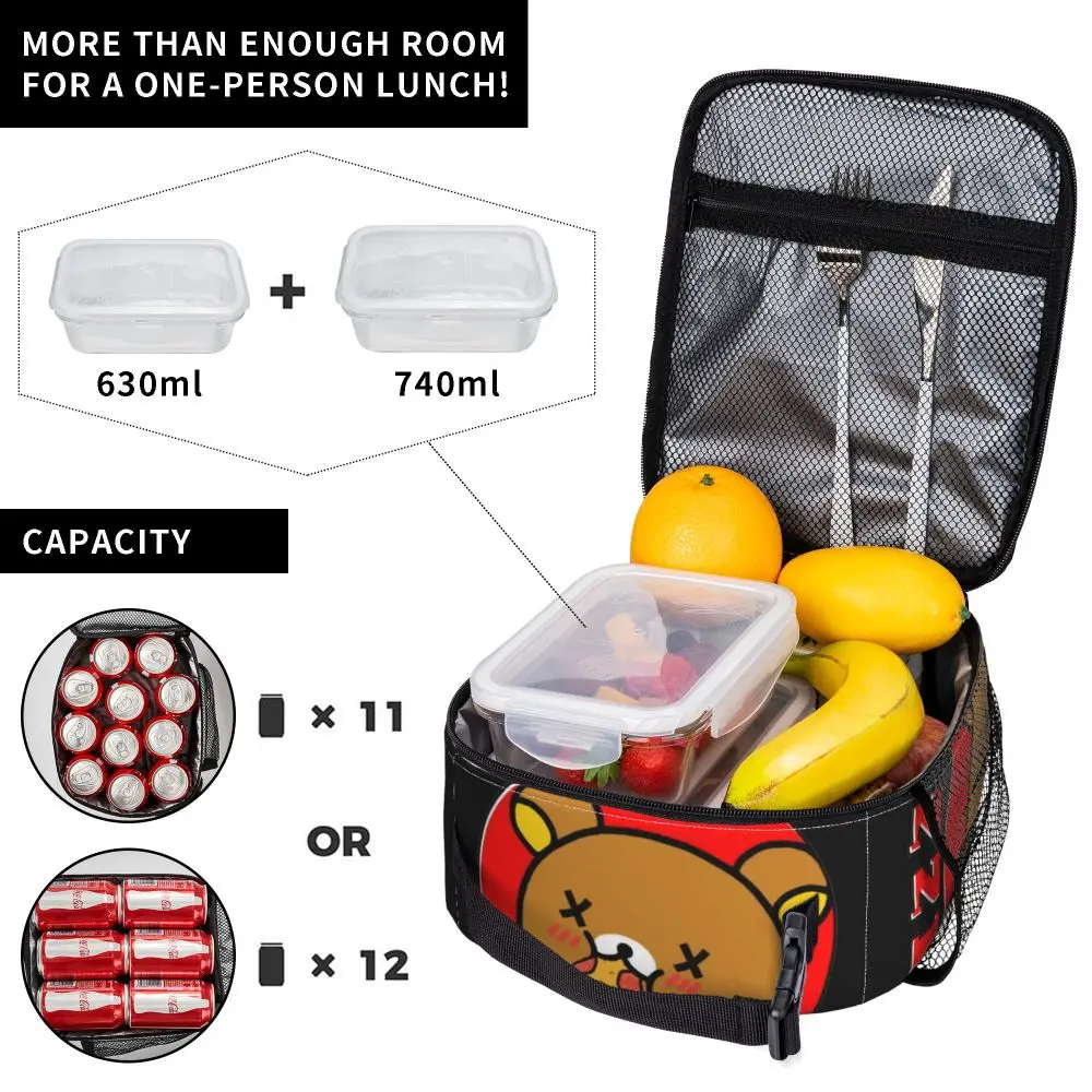 Kawaii Cartoon Rilakkuma Pizza Time Insulated Lunch Bag