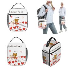 Kawaii Cartoon Rilakkuma And Korilakkuma With Hearts Lunch Bag Kawaii Cartoon Rilakkuma And Korilakkuma With Hearts Lunch Bag