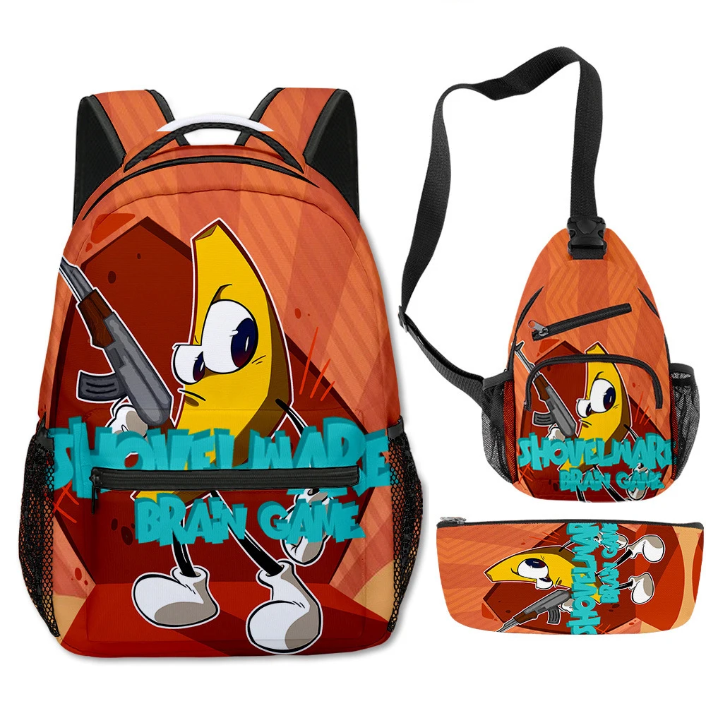 3Pcs/Set Cartoon Shovelware Brain Game Kawaii The Dancing Banana Backpack