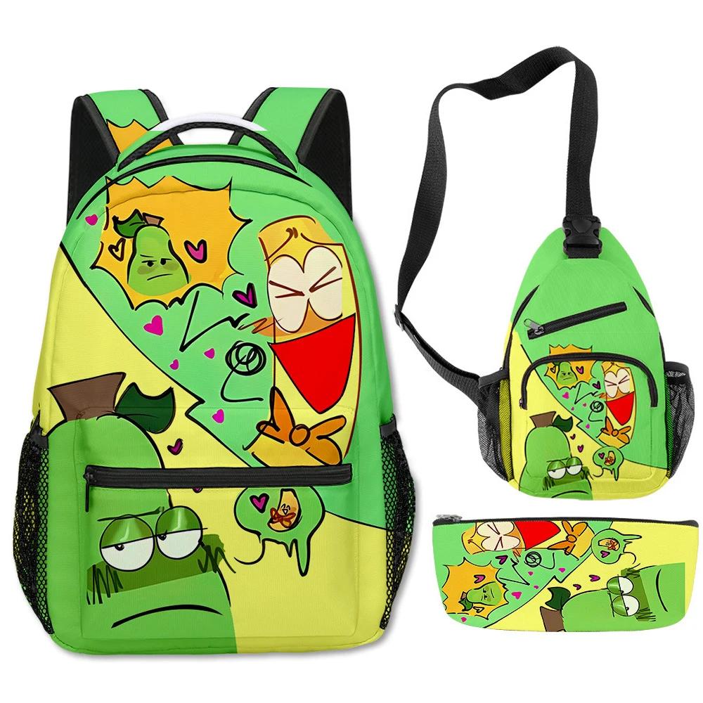 3Pcs/Set Cartoon Kawaii Shovelware Brain Game Character 3D Printed Backpack