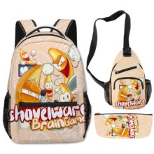 Cartoon Popular Funny shovelware Brain Game 3D Printed 3pcs/Set School Bags multifunction Travel Backpack Chest Bag Pencil Case Cartoon Popular Funny shovelware Brain Game 3D Printed 3pcs/Set School Bags multifunction Travel Backpack Chest Bag Pencil Case