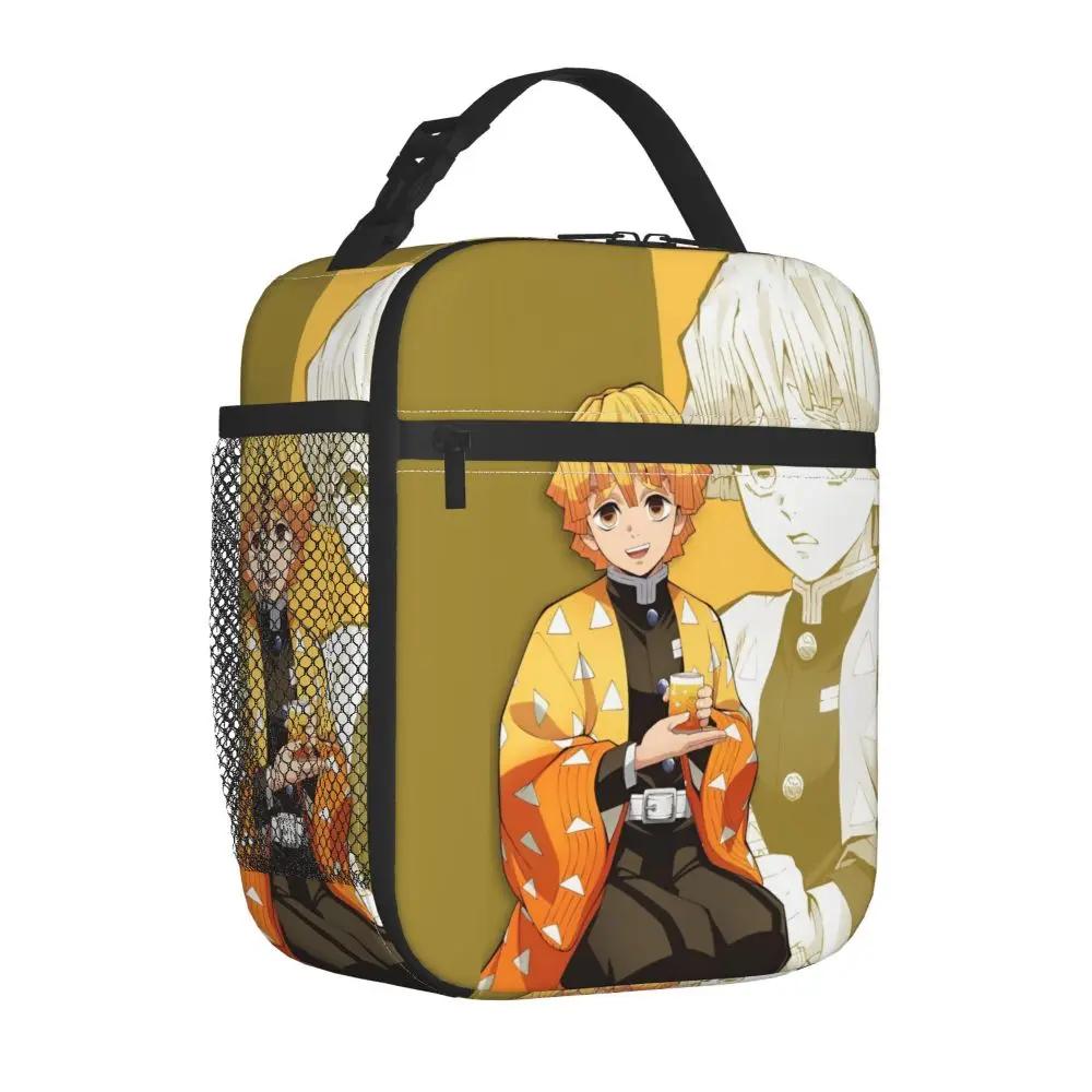 Kawaii Anime Demon Slayer Zenitsu Agatsuma Insulated Lunch Bag