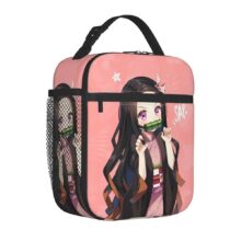 Anime Kawaii Demon Slayer Nezuko Kamado Pink Lunch Bag Anime Kawaii Demon Slayer Nezuko Kamado Pink Lunch Bag