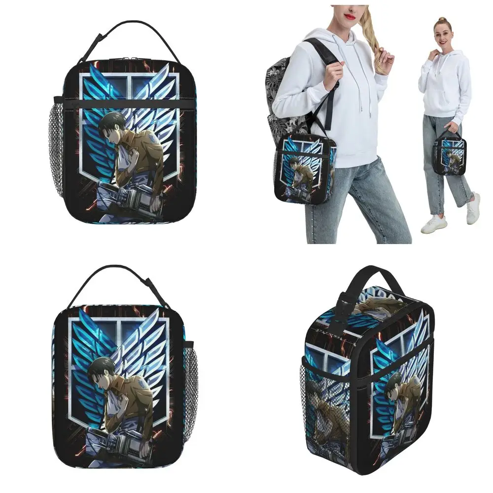 Anime Kawaii Attack On Titan Levi Ackerman Insulated Lunch Bag