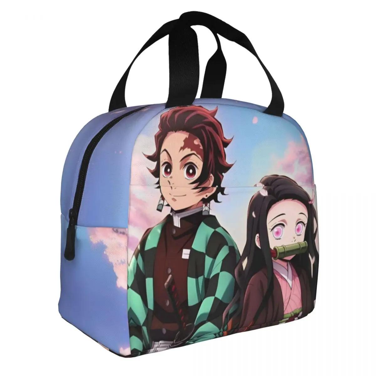 Kawaii Anime Demon Slayer Tanjiro And Nezuko Lunch Bag