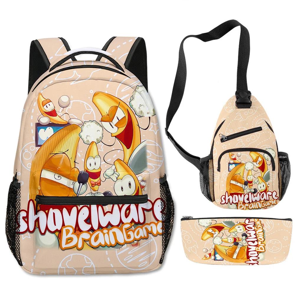 3Pcs/Set Cartoon Shovelware Brain Game Kawaii The Dancing Banana 3D Printed Backpack