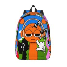 Kawaii Cartoon Sprunki Oren And Pinki Backpack Kawaii Cartoon Sprunki Oren And Pinki Backpack