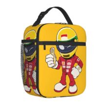 Kawaii Ayrton Senna Polyester Insulated Lunch Bag Kawaii Ayrton Senna Polyester Insulated Lunch Bag
