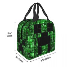 Pixel Art Lunch Bag For Girls Creeper Backgrounds Lunch Box Fun Picnic Cooler Bag Portable Zipper Oxford Thermal Lunch Bags Pixel Art Lunch Bag For Girls Creeper Backgrounds Lunch Box Fun Picnic Cooler Bag Portable Zipper Oxford Thermal Lunch Bags