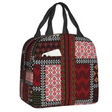 Custom Arabic Keffiyeh Traditional Pattern Insulated Lunch Bags for Tatreez Art Portable Cooler Thermal Food Lunch Box Travel Custom Arabic Keffiyeh Traditional Pattern Insulated Lunch Bags for Tatreez Art Portable Cooler Thermal Food Lunch Box Travel