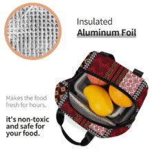 Custom Arabic Keffiyeh Traditional Pattern Insulated Lunch Bags for Tatreez Art Portable Cooler Thermal Food Lunch Box Travel Custom Arabic Keffiyeh Traditional Pattern Insulated Lunch Bags for Tatreez Art Portable Cooler Thermal Food Lunch Box Travel