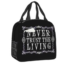Kawaii Never Trust The Living Black Insulated Lunch Bag Kawaii Never Trust The Living Black Insulated Lunch Bag