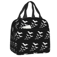 Kawaii Bat Pattern Black Insulated Lunch Bag Kawaii Bat Pattern Black Insulated Lunch Bag
