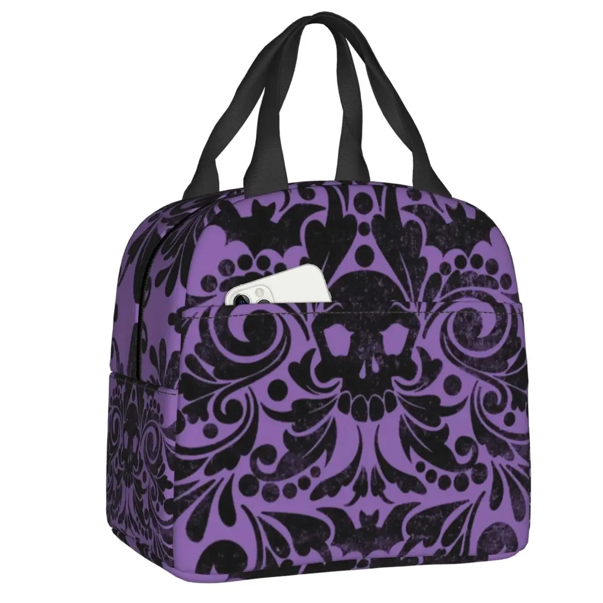 Kawaii Grim Grinning Ghost Insulated Lunch Bag