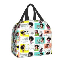 Kawaii Mafalda Polyester Insulated Lunch Bag Kawaii Mafalda Polyester Insulated Lunch Bag