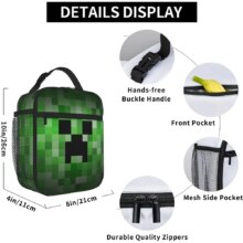 Pixel Game Lunch Box for Men Women Adults Kids Small Lunch Bag for Office Work Reusable Portable Lunchbox Lunch Bag One Size Pixel Game Lunch Box for Men Women Adults Kids Small Lunch Bag for Office Work Reusable Portable Lunchbox Lunch Bag One Size
