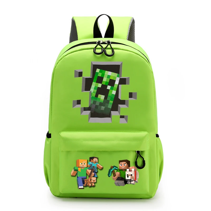 Kawaii Minecraft Creeper Printed School Bag