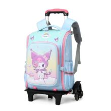 Sanrio Kuromi Student Trolley School Bags All-in-one Space Pack Cartoon Anime Large Capacity Portable Backpack Cute Schoolgirl Sanrio Kuromi Student Trolley School Bags All-in-one Space Pack Cartoon Anime Large Capacity Portable Backpack Cute Schoolgirl