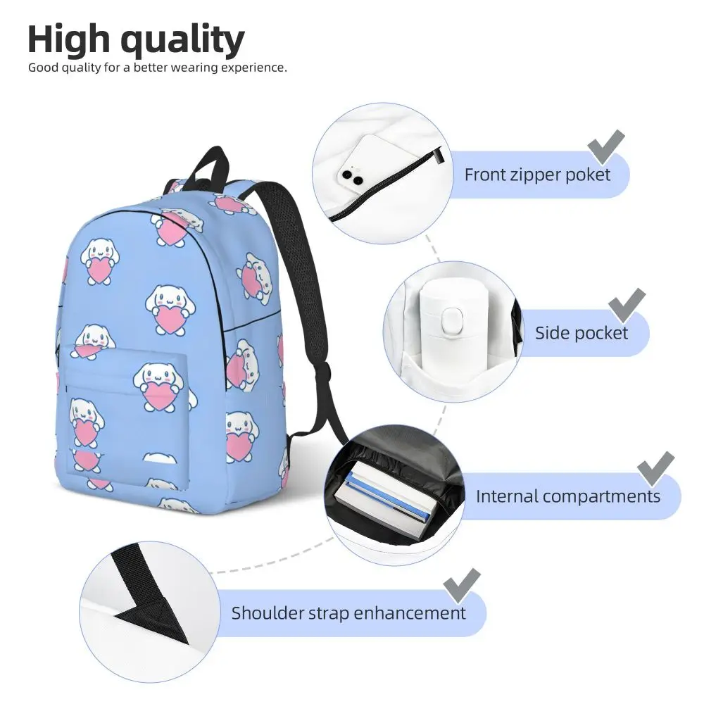 Cinnamonroll Holding Heart Kawaii Blue Backpack 