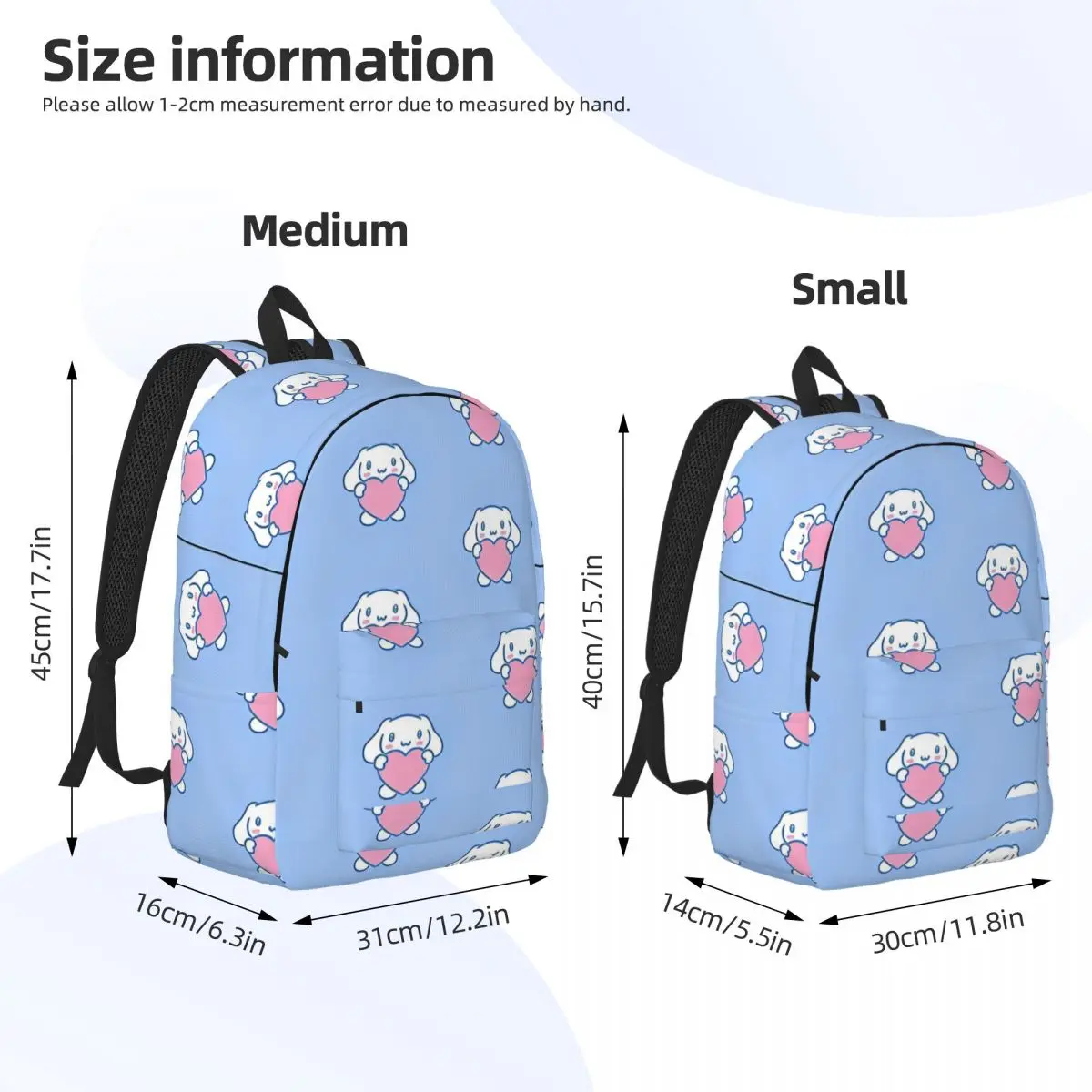 Cinnamonroll Holding Heart Kawaii Blue Backpack 