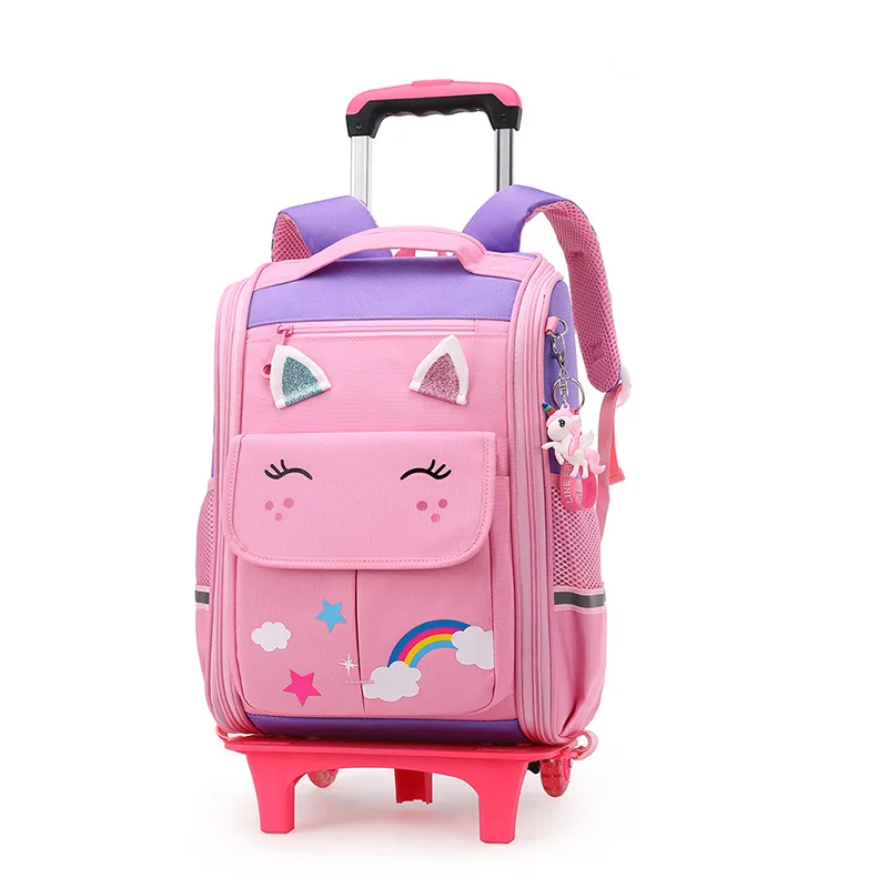 Cartoon Rabbit Kawaii Rolling Backpack 