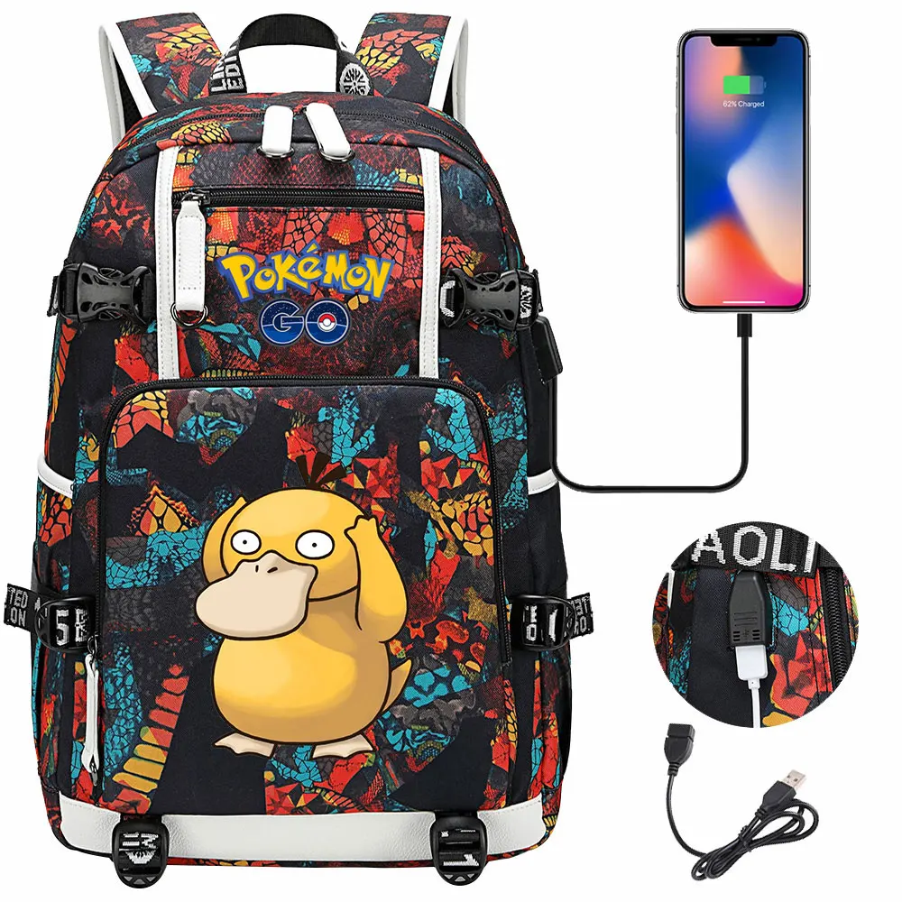 Pokemon GO Psyduck Kawaii USB Backpack