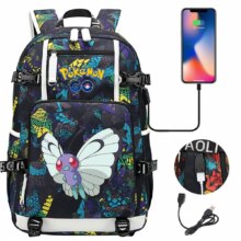 Pokemon GO Butterfree Kawaii USB Backpack Pokemon GO Butterfree Kawaii USB Backpack