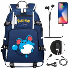 Pokemon GO Marill Kawaii USB Backpack Pokemon GO Marill Kawaii USB Backpack