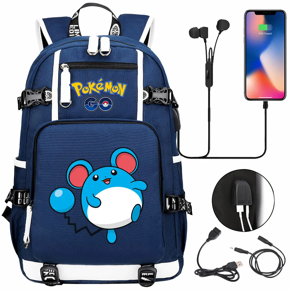 Pokemon GO Marill Kawaii USB Backpack