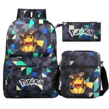 Kawaii 3Pcs Pokemon Pikachu Waterproof Backpack Kawaii 3Pcs Pokemon Pikachu Waterproof Backpack