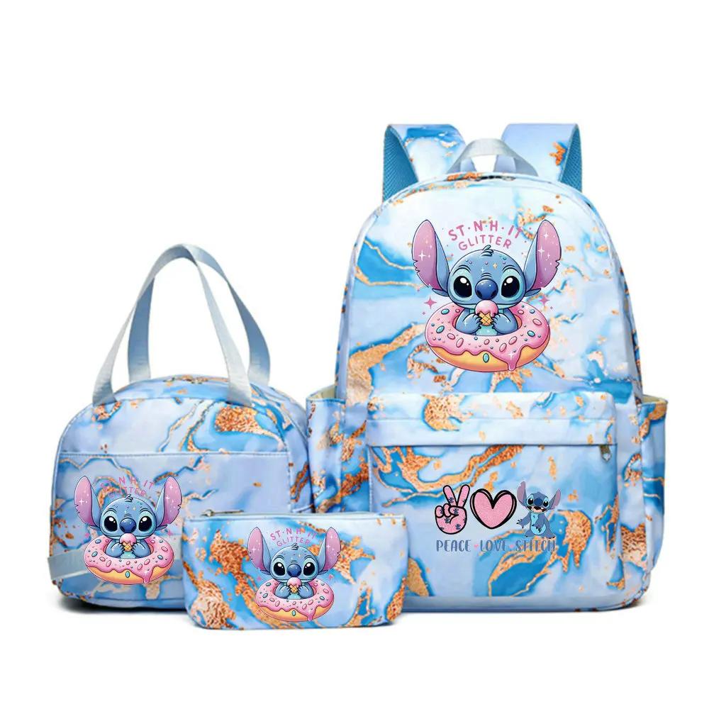 3Pcs Lilo And Stitch Kawaii Backpack