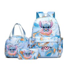 3pcs Disney Lilo Stitch Colorful Backpack with Lunch Bag Rucksack Casual School Bags for Girls Women Student Sets 3pcs Disney Lilo Stitch Colorful Backpack with Lunch Bag Rucksack Casual School Bags for Girls Women Student Sets