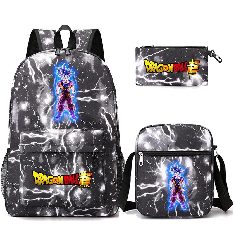 3Pcs/set Kawaii Dragon Ball Super Goku Backpack 