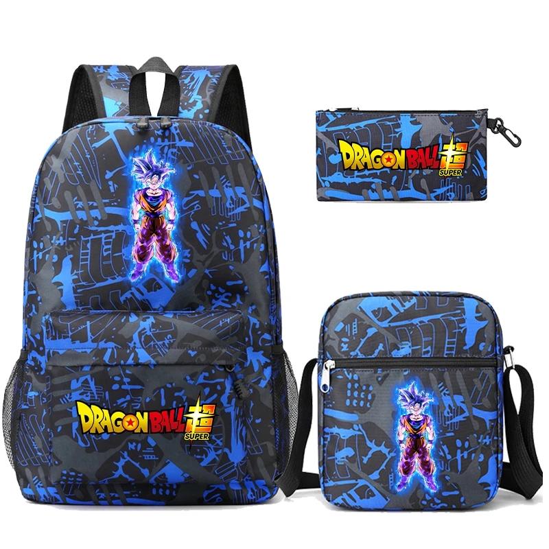 3Pcs/set Kawaii Dragon Ball Super Goku Backpack 