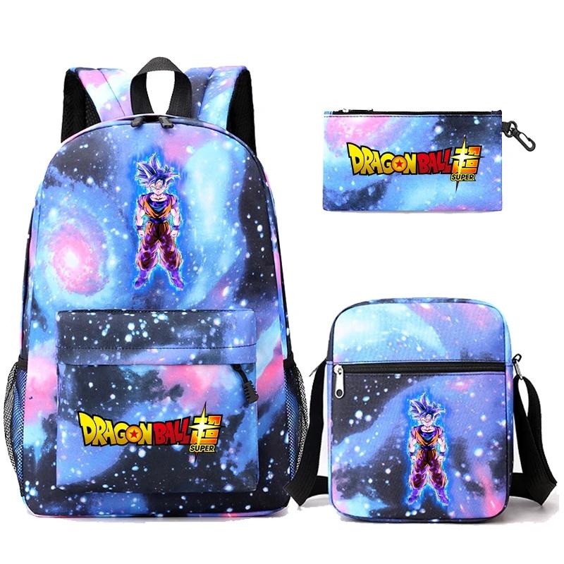 3Pcs/set Kawaii Dragon Ball Super Goku Backpack 
