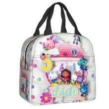 Kawaii Gabby’s Dollhouse Printed Polyester Waterproof Lunch Bag Kawaii Gabby's Dollhouse Printed Polyester Waterproof Lunch Bag