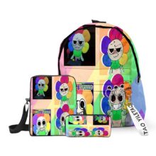 3Pcs/Set Cartoon Kawaii Dandy’s World Dandy Pattern 3D Printed Backpack 3Pcs/Set Cartoon Kawaii Dandy's World Dandy Pattern 3D Printed Backpack