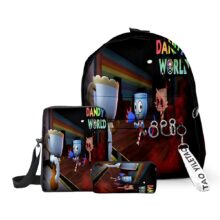 3Pcs/Set Kawaii Cartoon Dandy’s World Teagan And Finn With Goob 3D Printed Backpack 3Pcs/Set Kawaii Cartoon Dandy's World Teagan And Finn With Goob 3D Printed Backpack