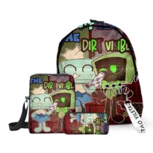 3Pcs/Set Kawaii Cartoon Dandy’s World Tisha And Vee 3D Printed Backpack 3Pcs/Set Kawaii Cartoon Dandy's World Tisha And Vee 3D Printed Backpack