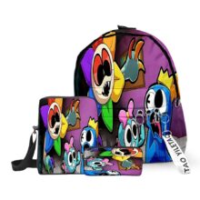 3Pcs/Set Kawaii Cartoon Dandy’s World Character 3D Printed Student Backpack 3Pcs/Set Kawaii Cartoon Dandy's World Character 3D Printed Student Backpack