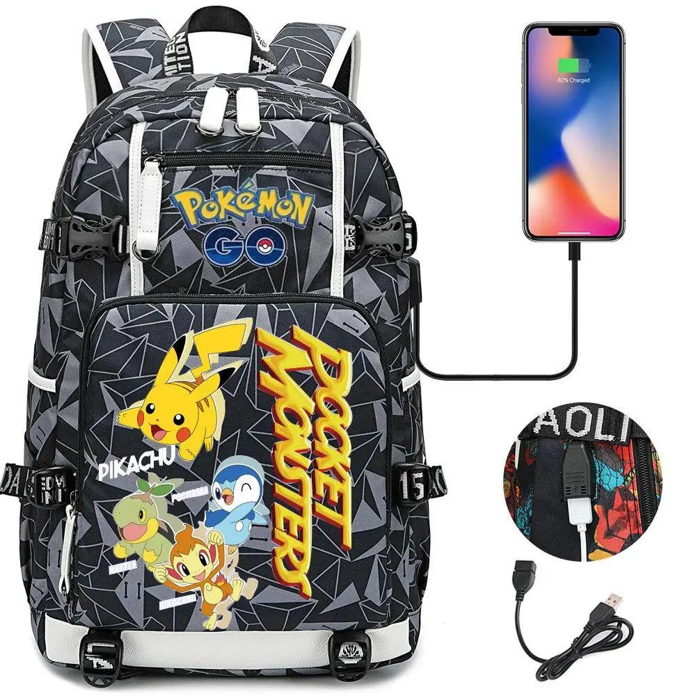 Pokemon GO Pocket Monsters Pikachu Kawaii USB Backpack Pokemon GO Pocket Monsters Pikachu Kawaii USB Backpack