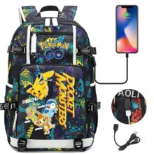 Pokemon GO Pocket Monsters Pikachu Kawaii USB Backpack Pokemon GO Pocket Monsters Pikachu Kawaii USB Backpack