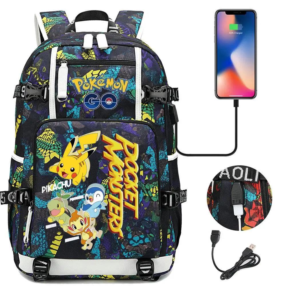 Pokemon GO Pocket Monsters Pikachu Kawaii USB Backpack Pokemon GO Pocket Monsters Pikachu Kawaii USB Backpack