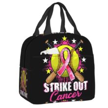 Kawaii Breast Cancer Awareness Ribbon Strike Out Cancer Lunch Bag Kawaii Breast Cancer Awareness Ribbon Strike Out Cancer Lunch Bag