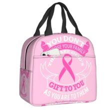 Breast Cancer Awareness Ribbon Kawaii Pink Insulated Lunch Bag Breast Cancer Awareness Ribbon Kawaii Pink Insulated Lunch Bag