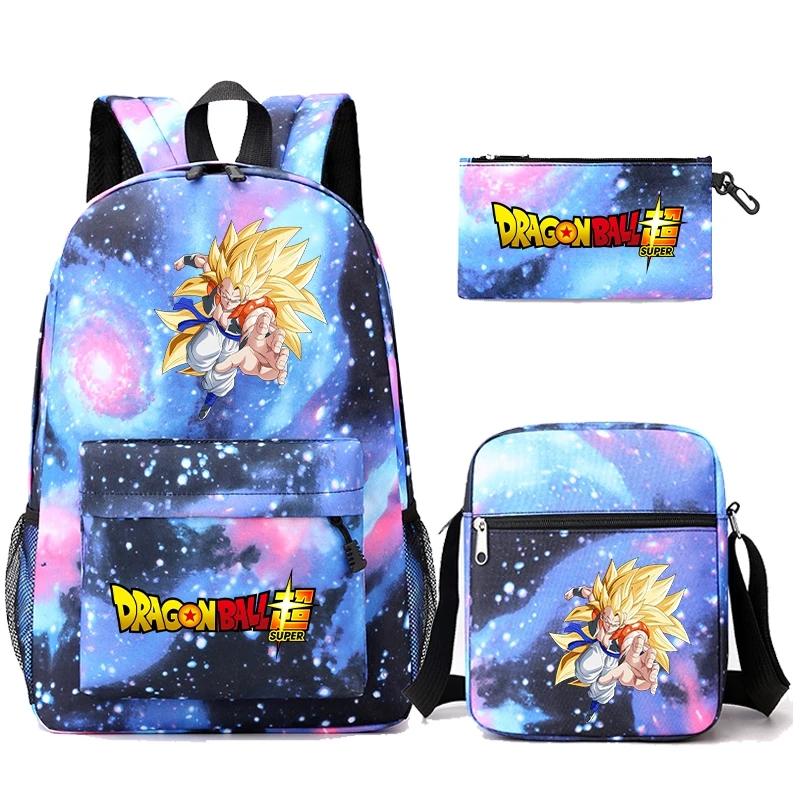 3Pcs/set Dragon Ball Super Printed Kawaii Backpack 3Pcs/set Dragon Ball Super Printed Kawaii Backpack