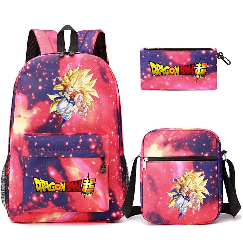 3Pcs/set Dragon Ball Super Printed Kawaii Backpack 3Pcs/set Dragon Ball Super Printed Kawaii Backpack