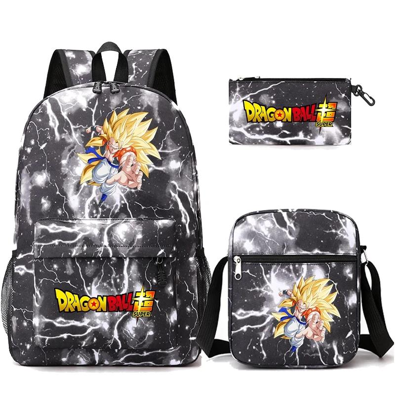 3Pcs/set Dragon Ball Super Printed Kawaii Backpack 3Pcs/set Dragon Ball Super Printed Kawaii Backpack