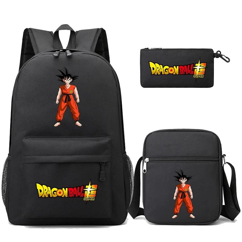 3Pcs/set Dragon Ball Super Goku Kawaii Backpack 
